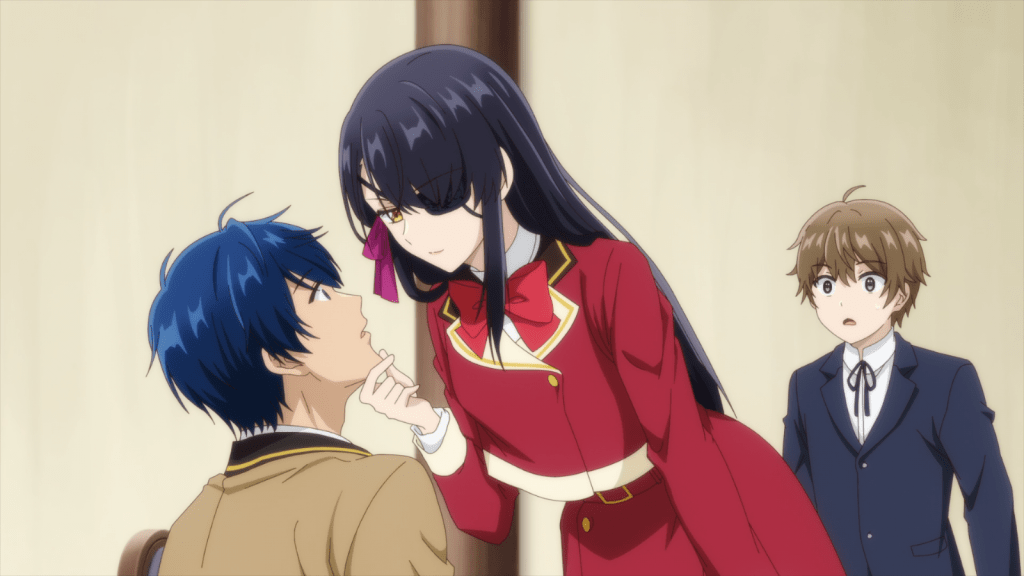 Alicia lifts Duke's chin and gazes into his eyes